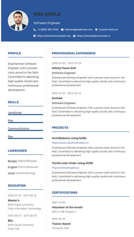 Resume Template Preview