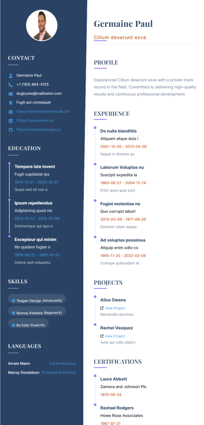 Resume Template Preview